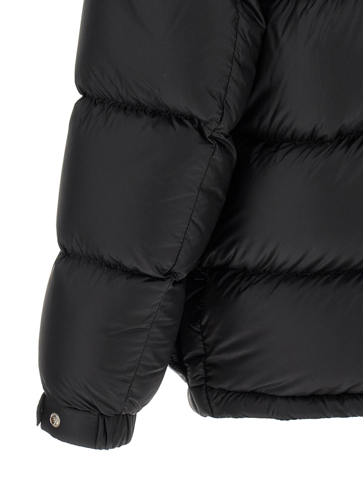 Moncler Schwarze Polyamid-Jacke in voller Länge