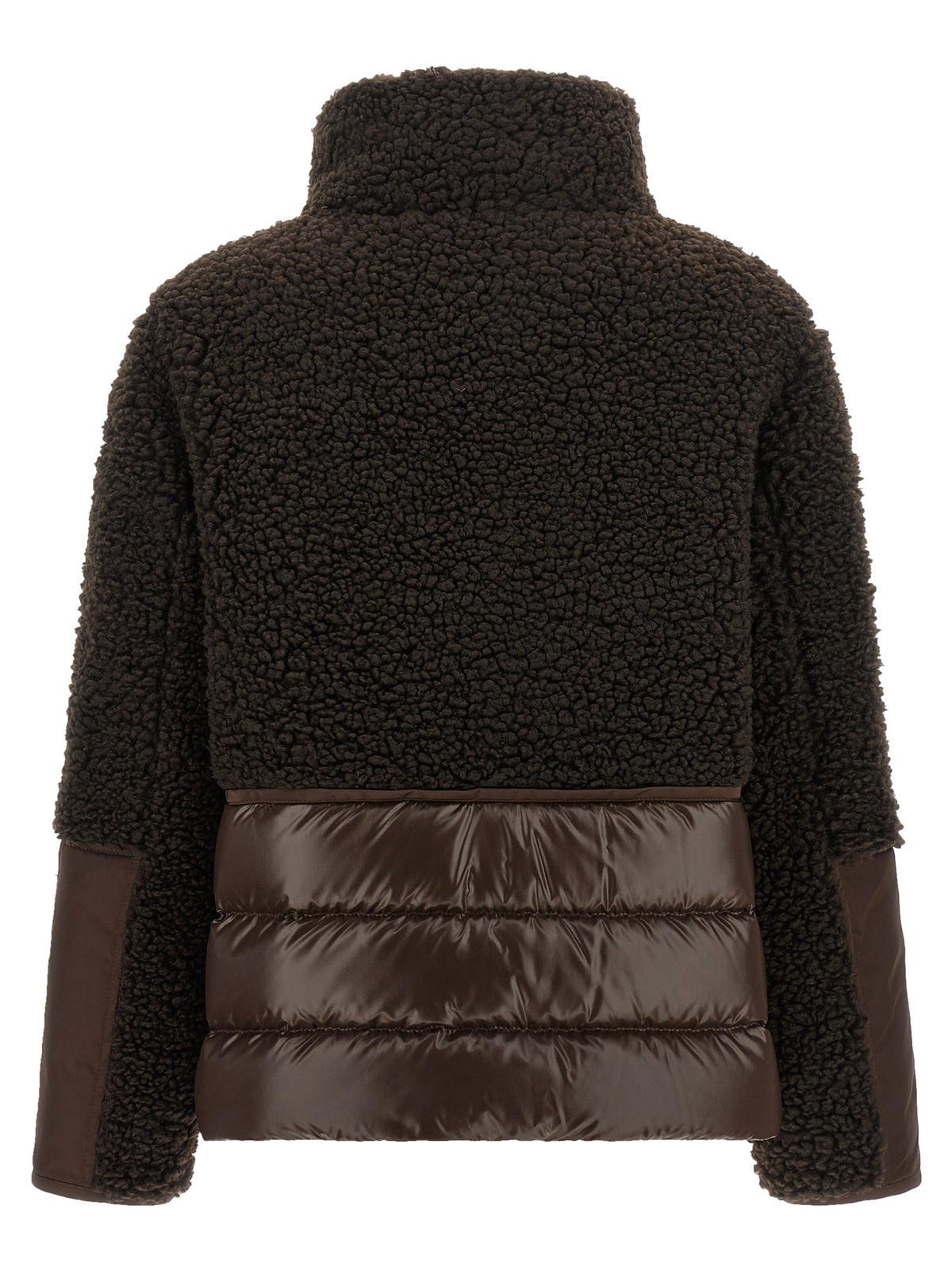 Moncler Braune Polyester-Jacke in voller Länge