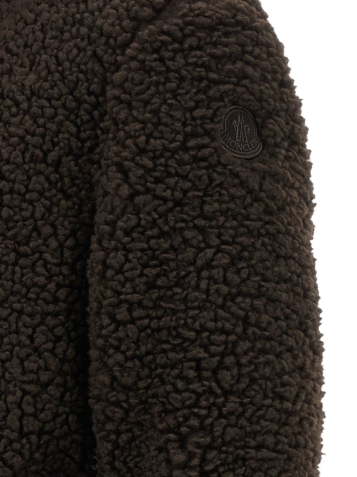 Moncler Braune Polyester-Jacke in voller Länge