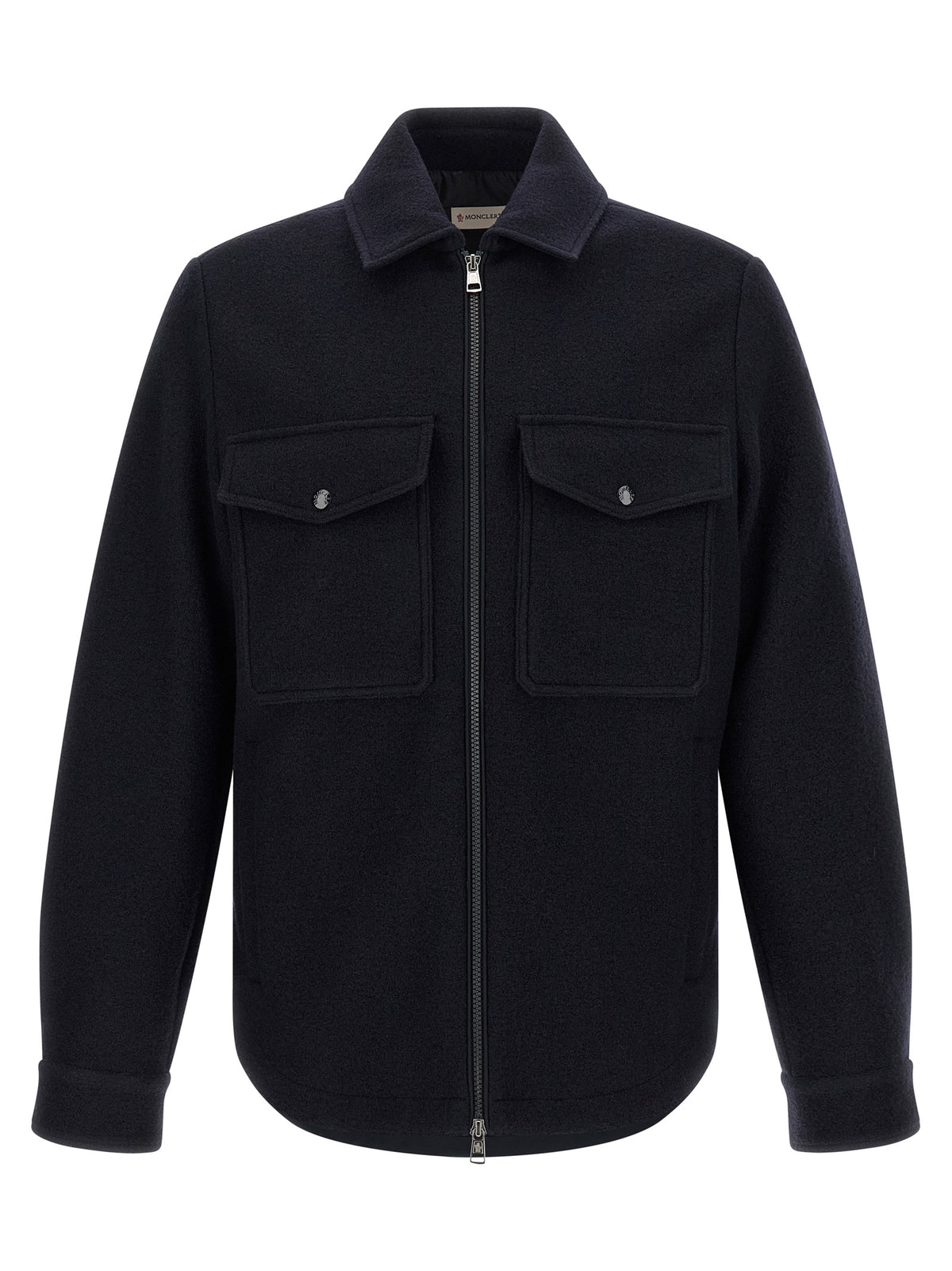 Moncler Bluse aus blauer Schurwolle