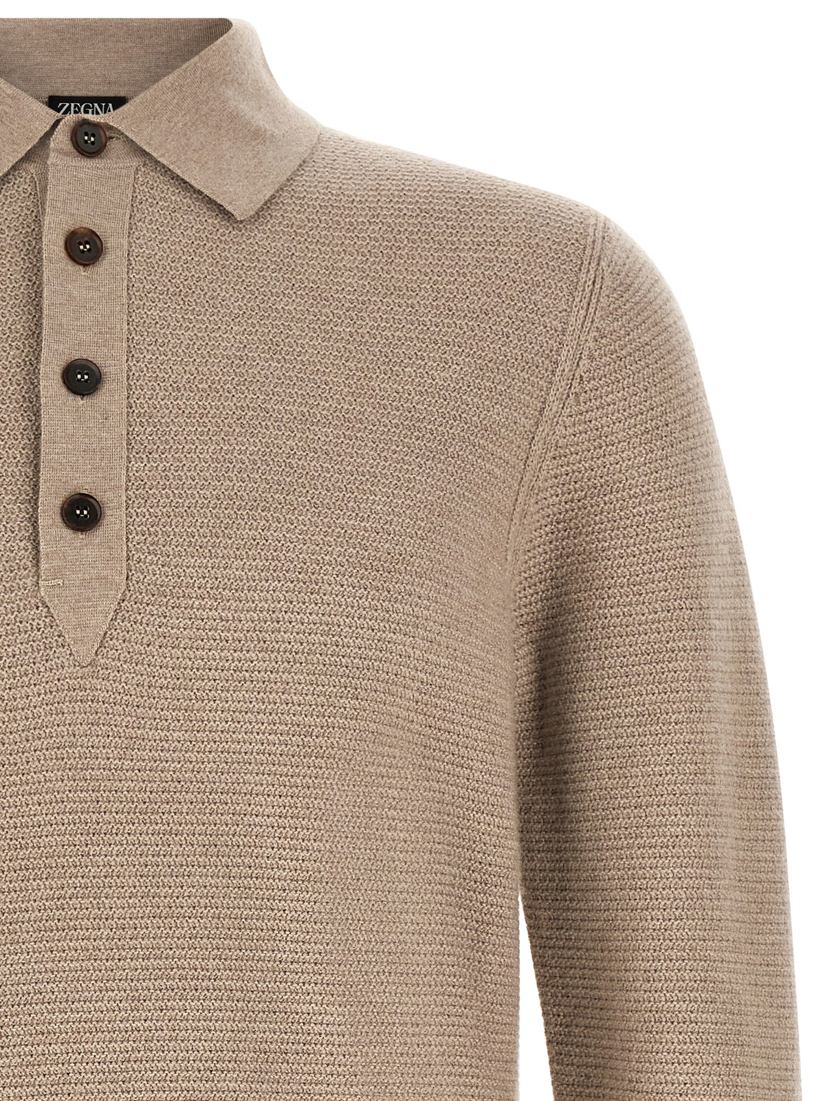 ZEGNA Beige Kaschmir-Poloshirt