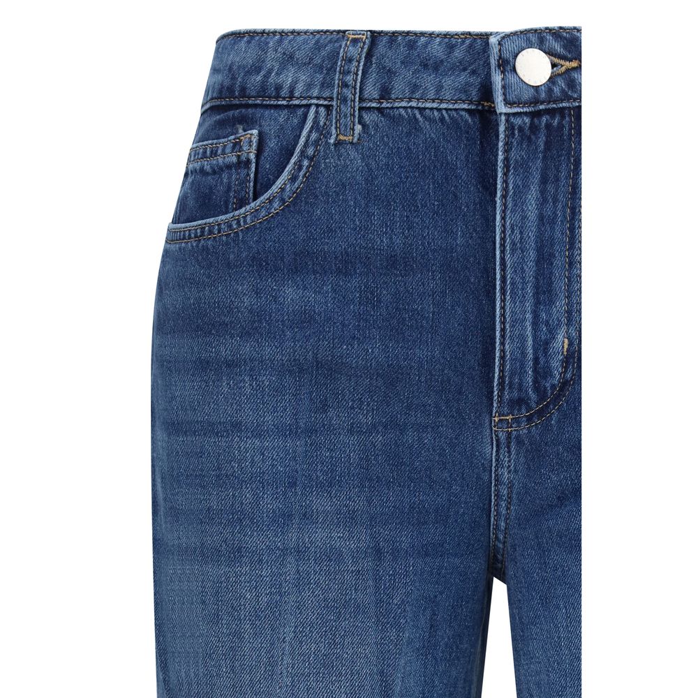 L'Agence Blaue Baumwolljeans im Relaxed Fit