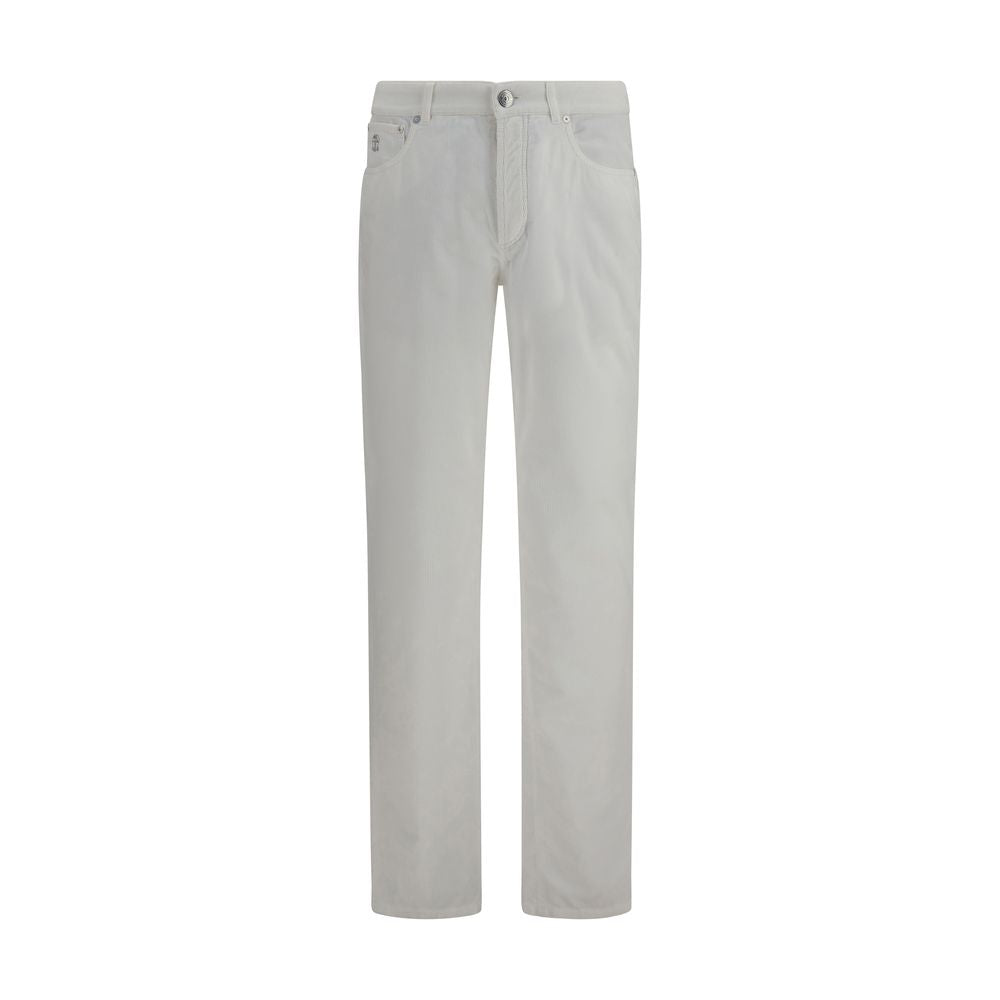 Brunello Cucinelli Weiße Baumwollhose im Casual-Look