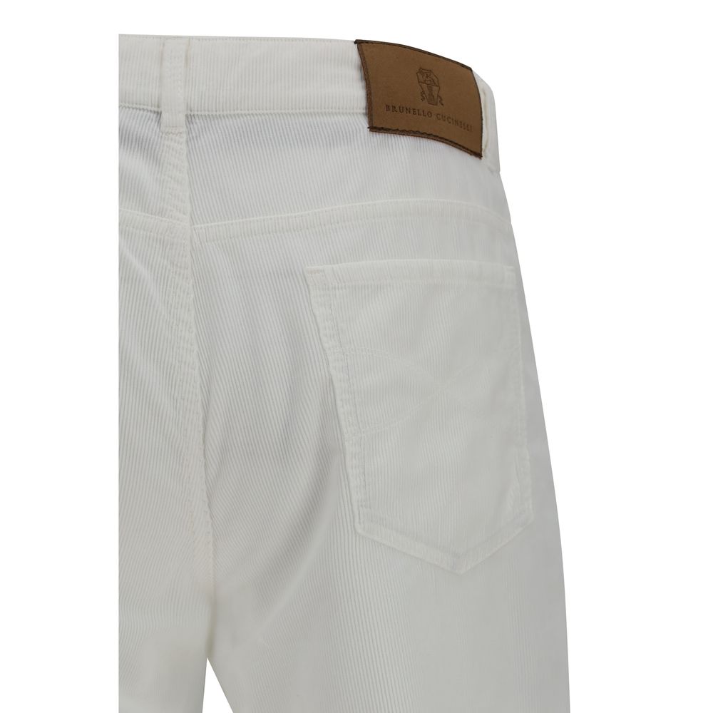 Brunello Cucinelli Weiße Baumwollhose im Casual-Look