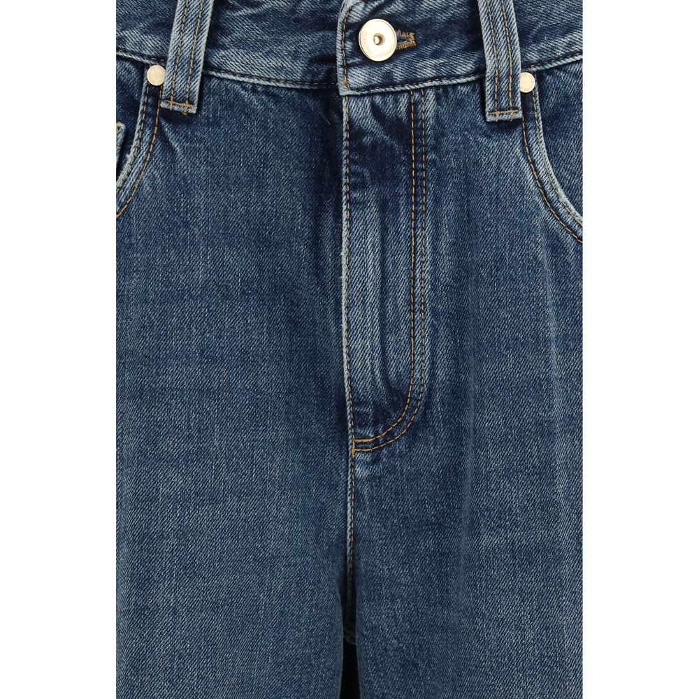 Brunello Cucinelli Blaue Baumwolljeans im Relaxed Fit