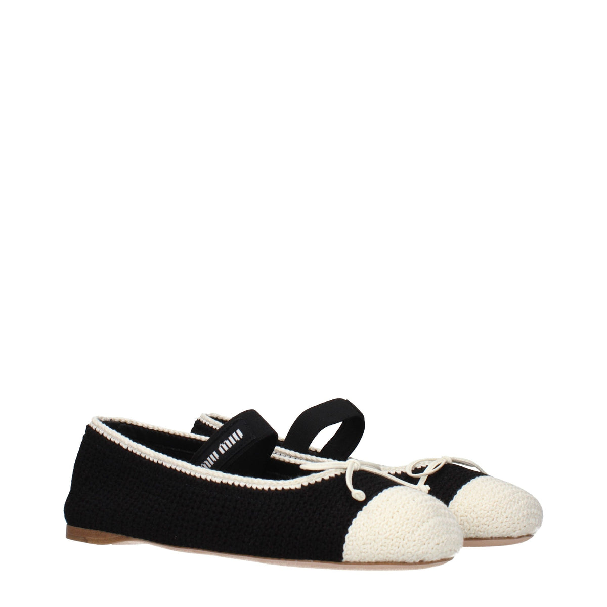 Miu Miu Schwarze Ballerinas aus Stoff