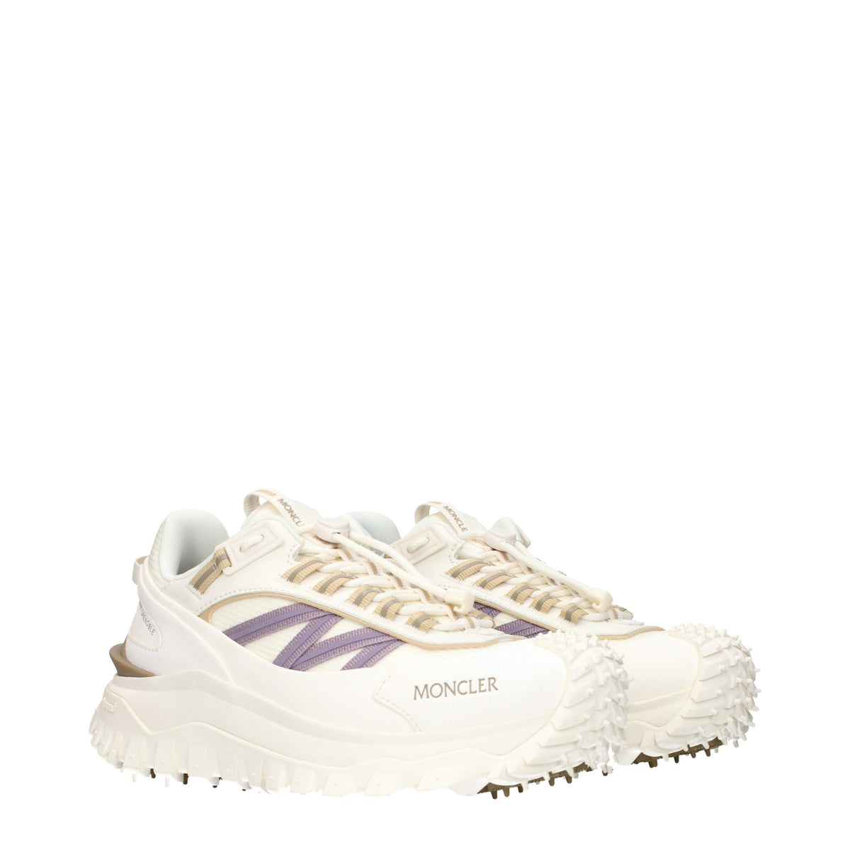 Moncler Weiße Stoff-Sneaker im Athletic-Look
