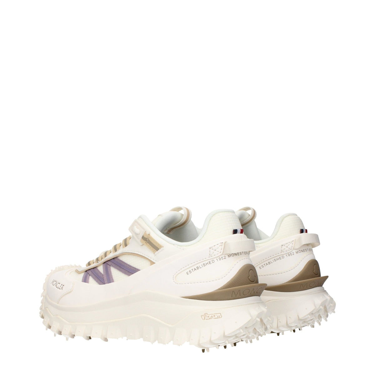 Moncler Weiße Stoff-Sneaker im Athletic-Look