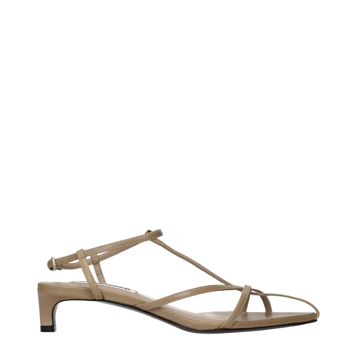 Jil Sander Beige Leder Pantoletten