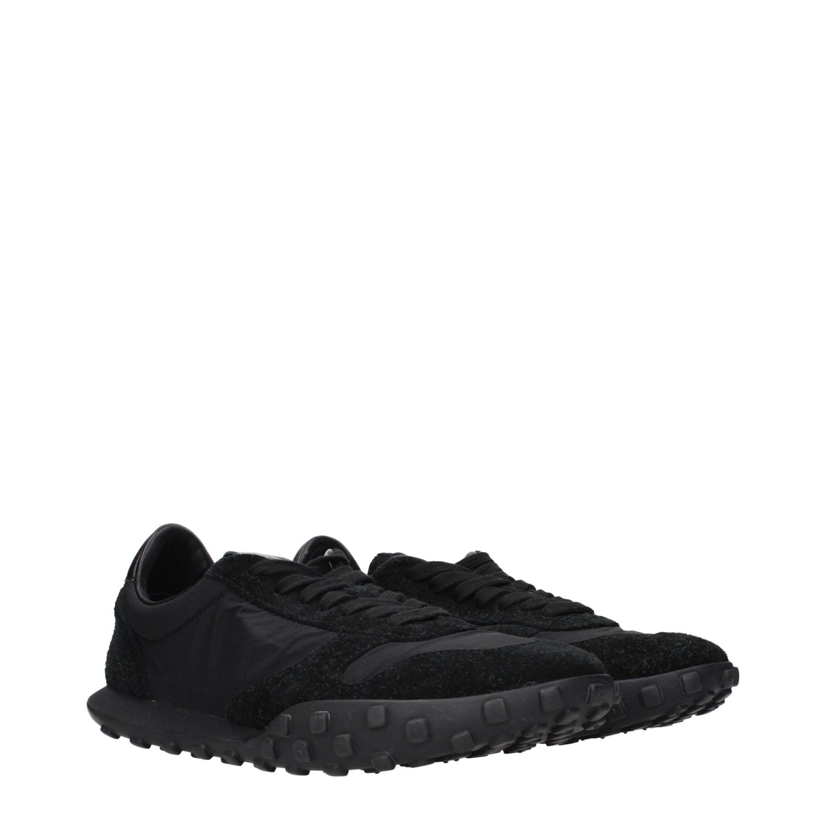 Jil Sander Schwarze Low-Top-Sneaker aus Stoff