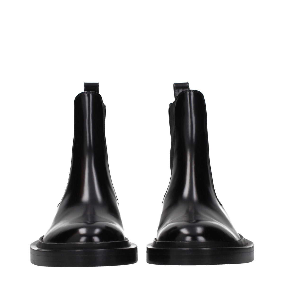 Jil Sander Schwarze Leder-Stiefeletten