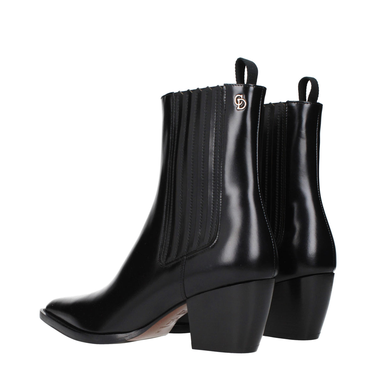 Christian Dior Schwarze Leder-Stiefeletten
