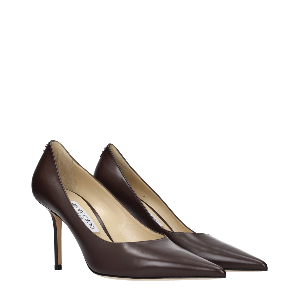 Jimmy Choo Braune Leder Pumps mit hohem Absatz