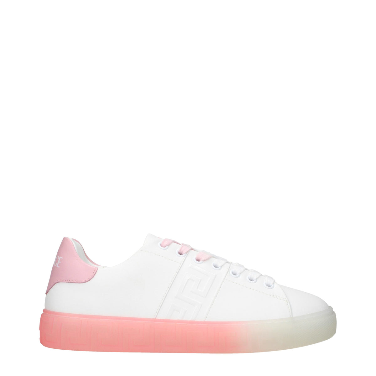 Versace Weiße Low-Top-Sneaker aus Leder