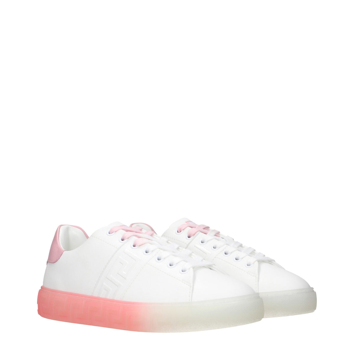 Versace Weiße Low-Top-Sneaker aus Leder