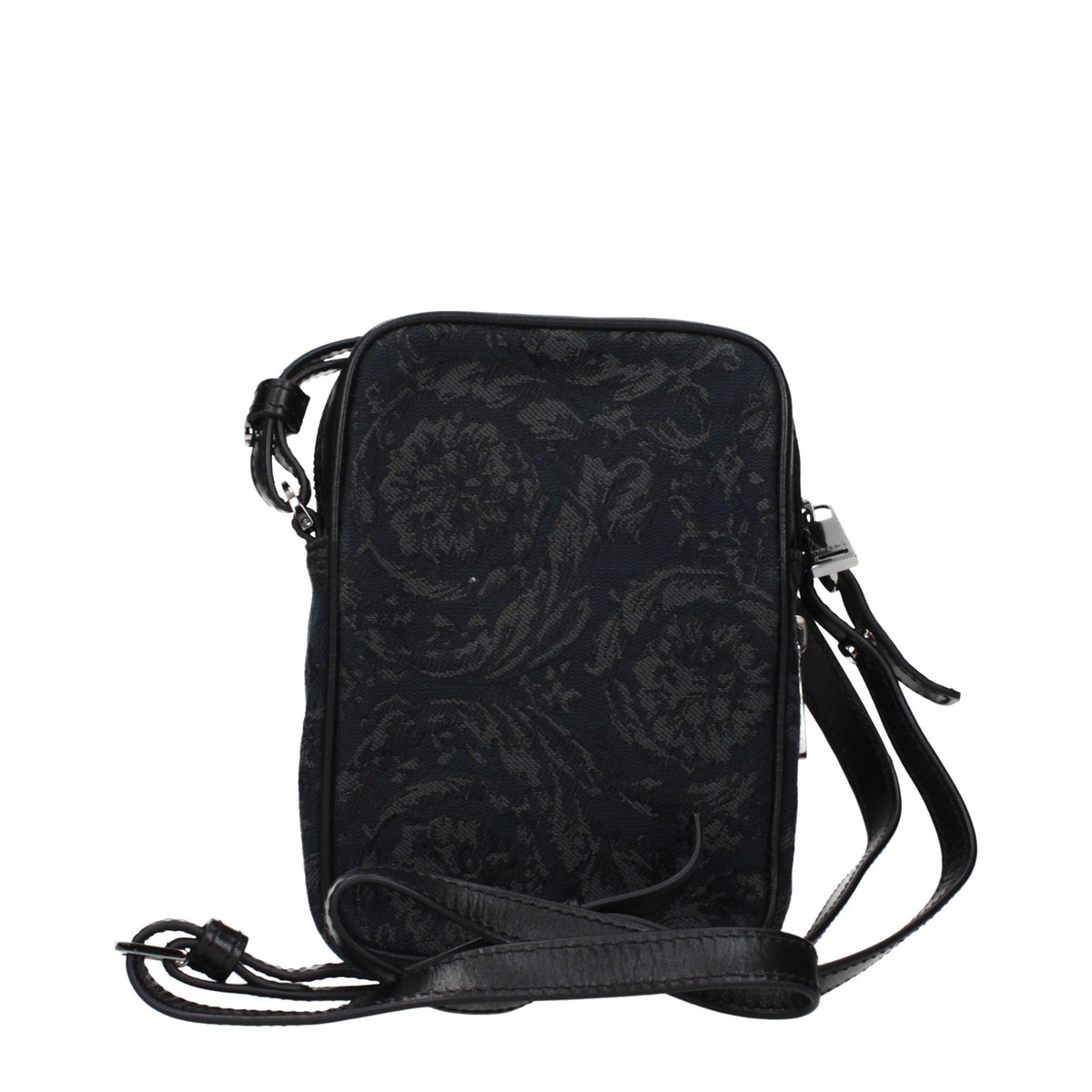 Versace Schwarze Umhängetasche aus Stoff