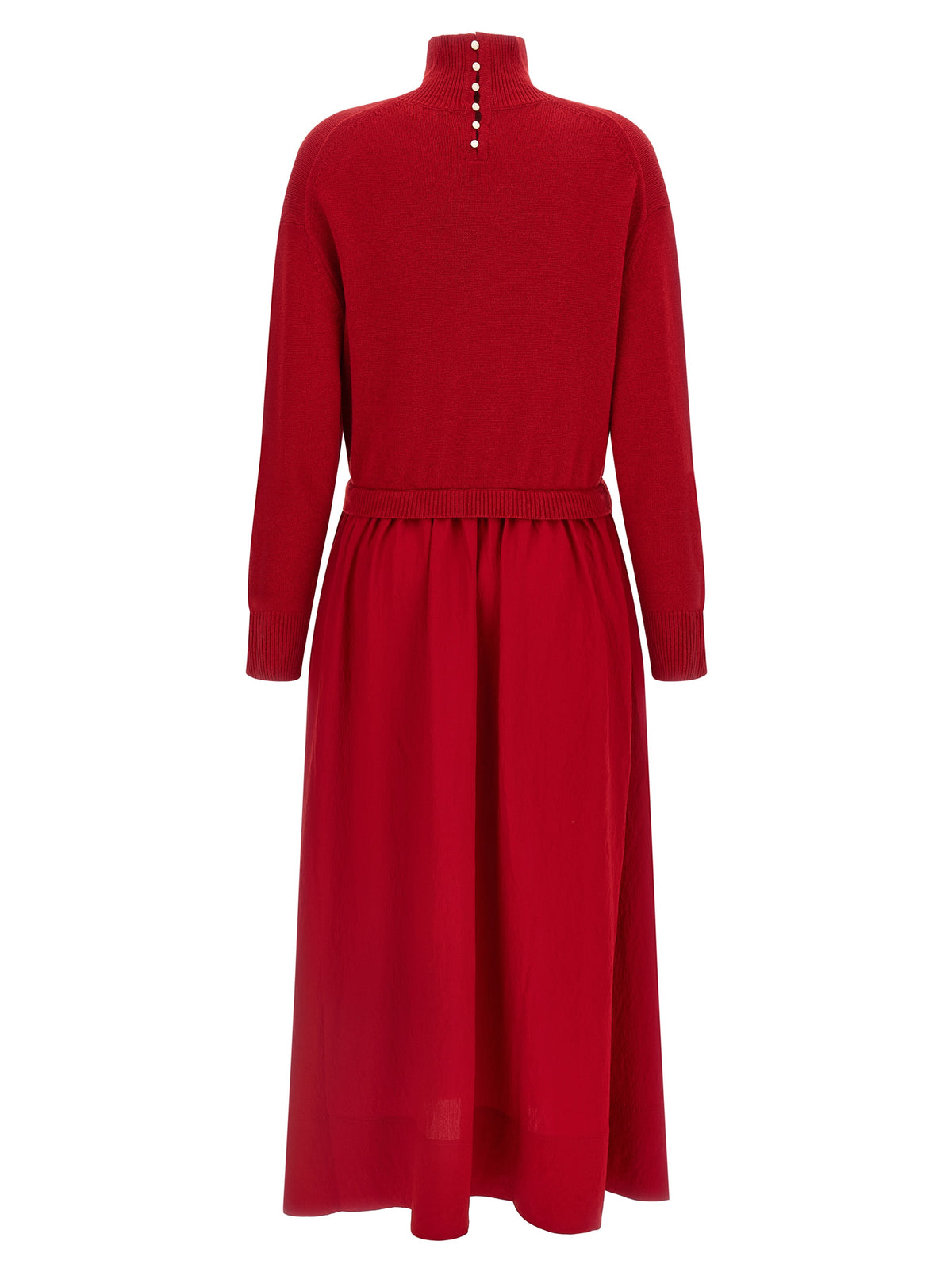 Polo Ralph Lauren Langes Rotes Wollkleid
