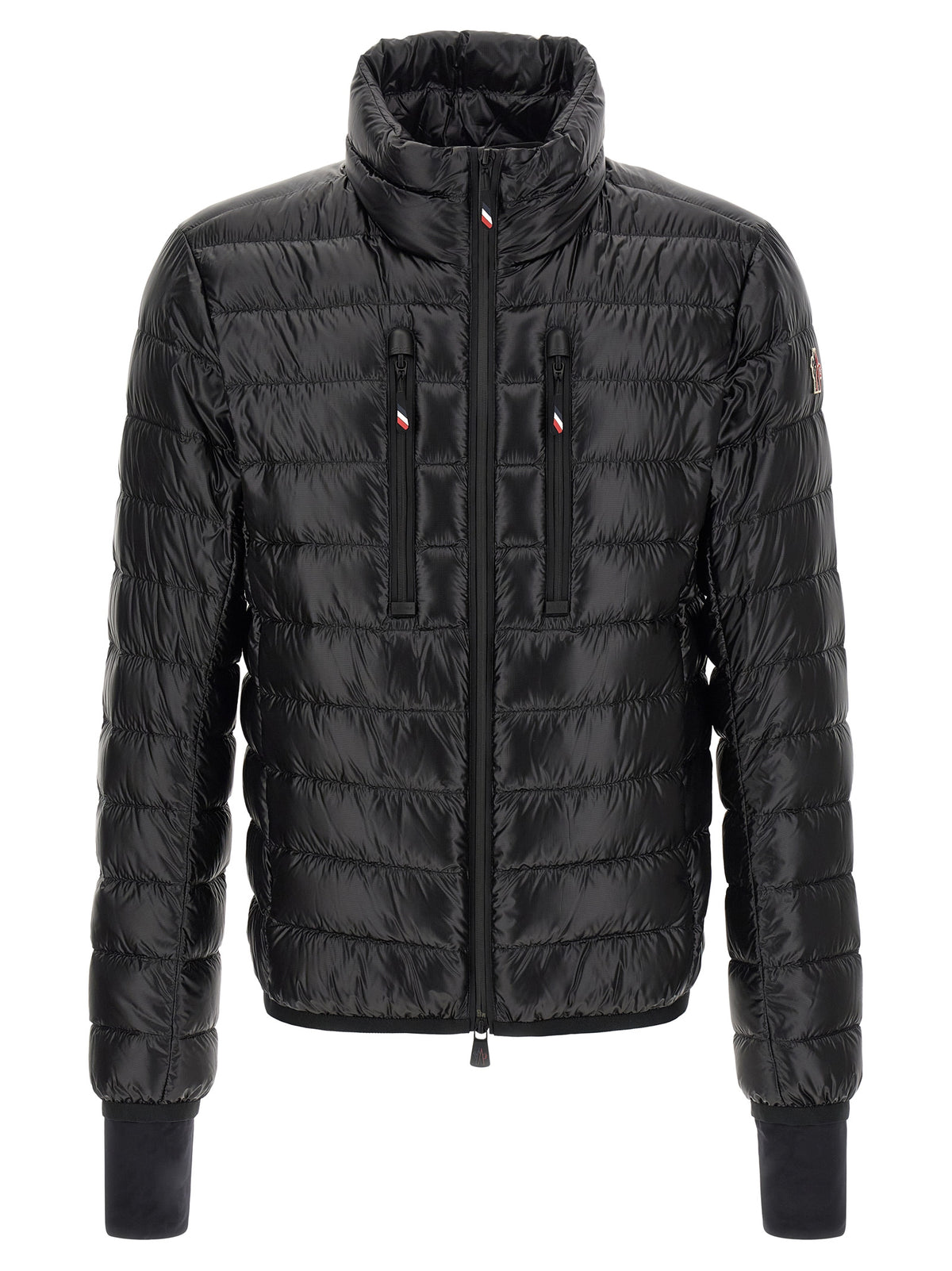 Moncler Grenoble Schwarze Polyester-Jacke in voller Länge