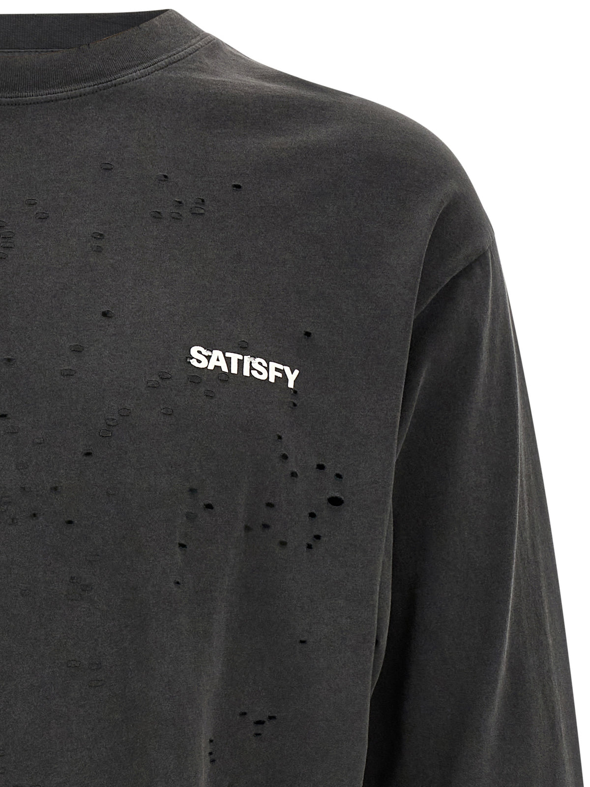 SATISFY Schwarzes Baumwoll-T-Shirt