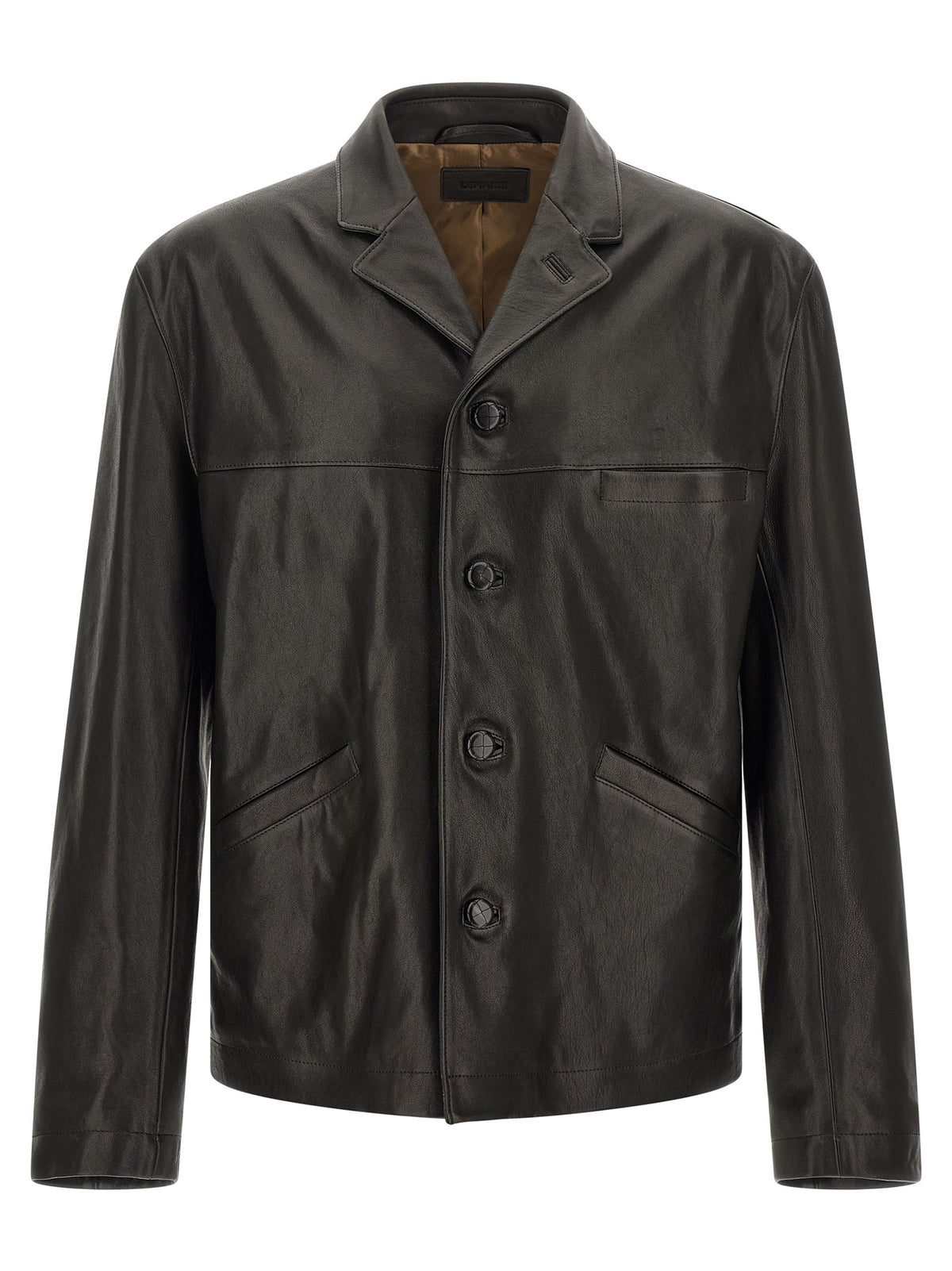 Lemaire Schwarze Lederjacke aus Kalbsleder