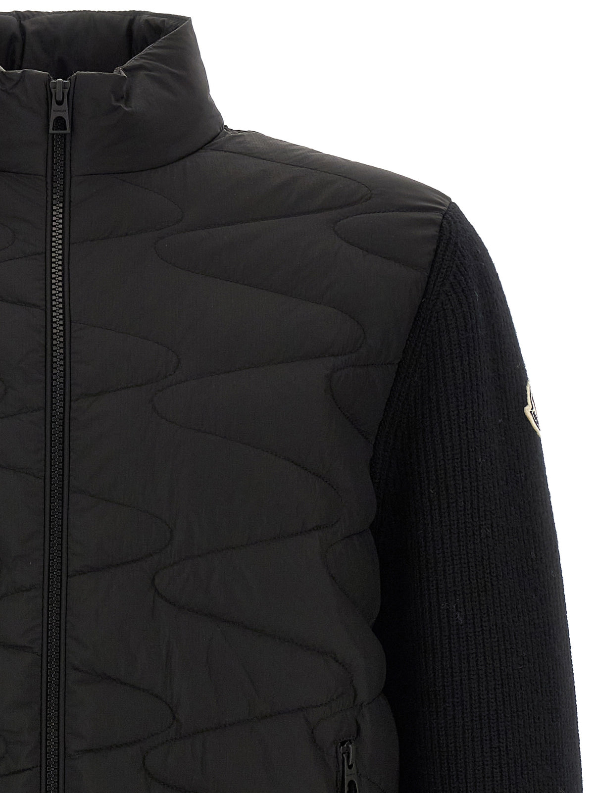 Moncler Schwarzer Cardigan aus Polyamid