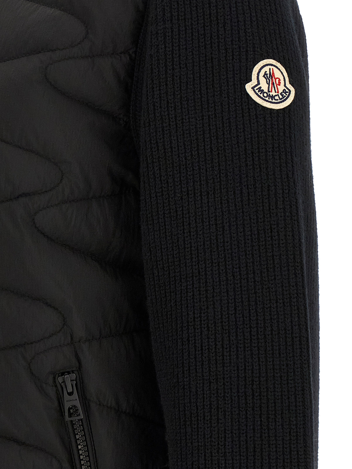 Moncler Schwarzer Cardigan aus Polyamid