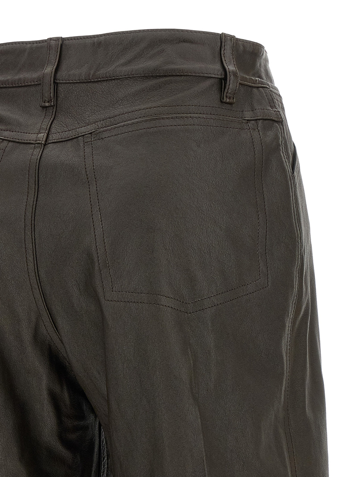 Lemaire Braune Kalbsleder-Bermudashorts