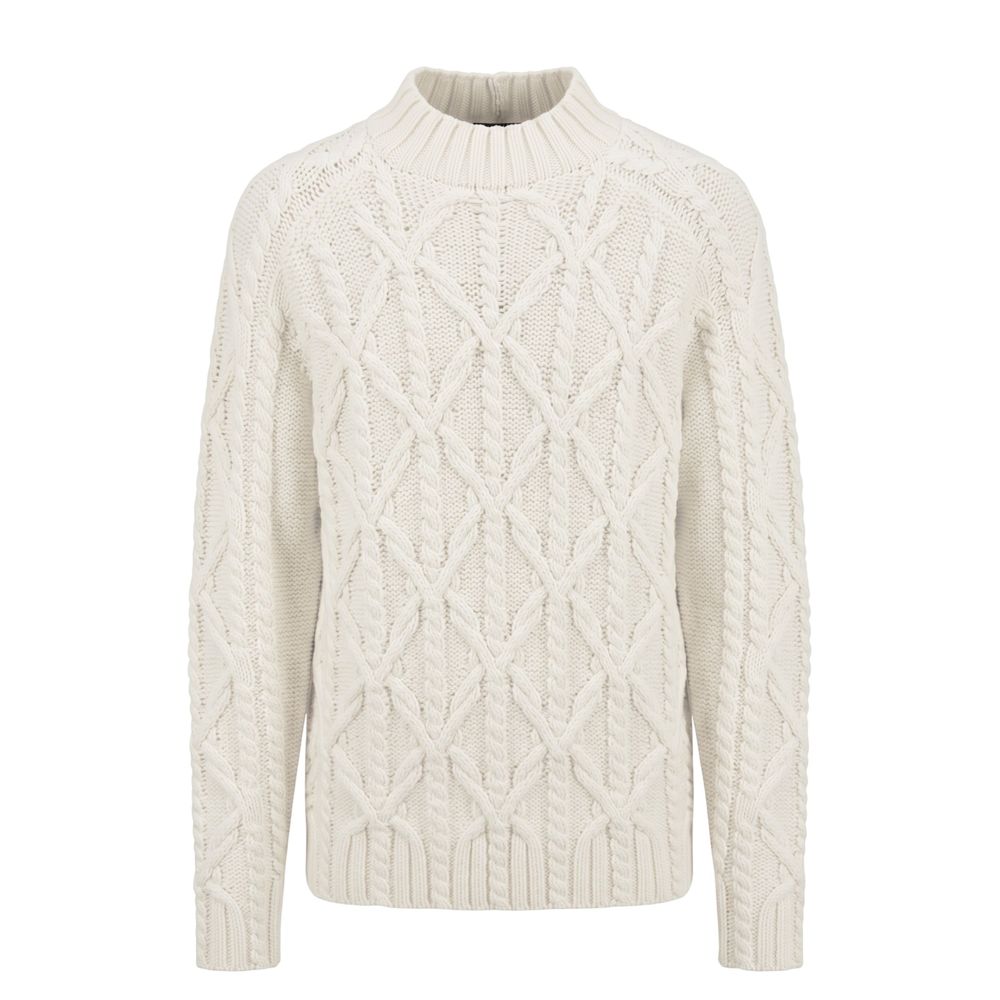 Malo Weißer Herren-Pullover aus Baumwolle