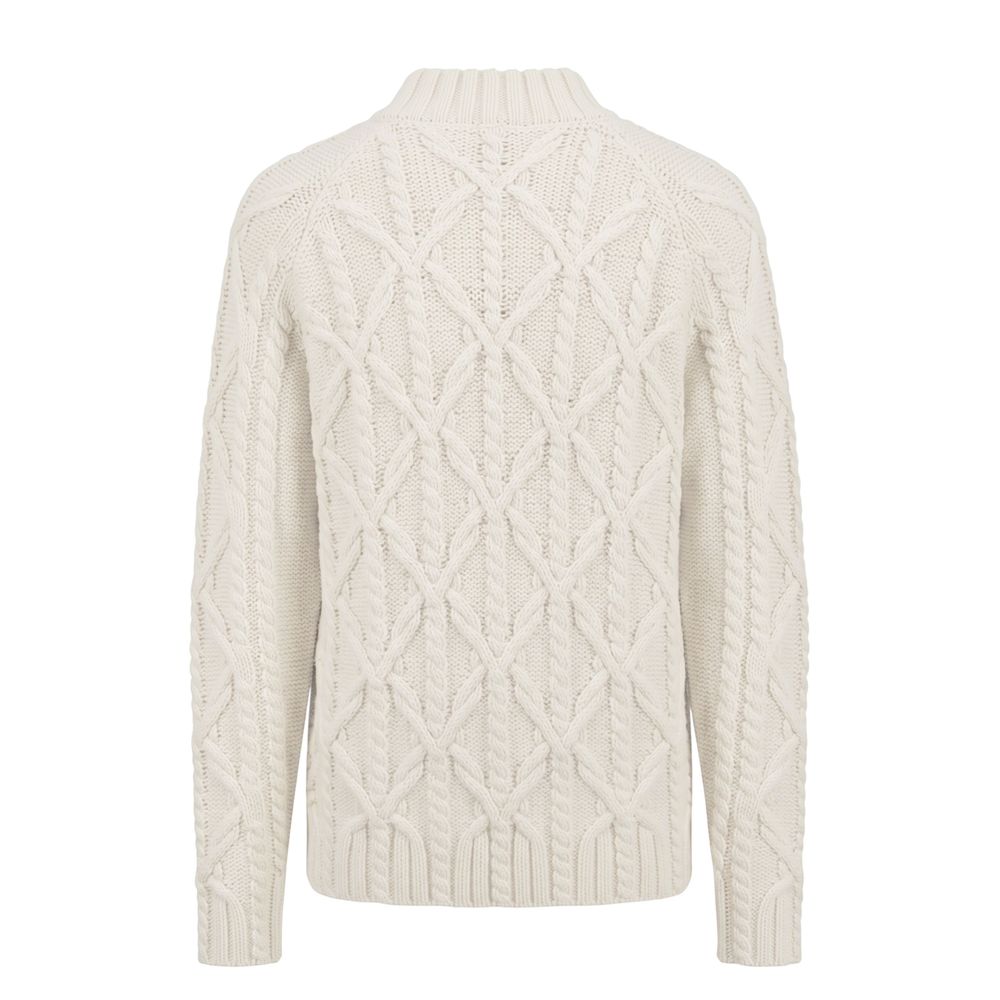 Malo Weißer Herren-Pullover aus Baumwolle