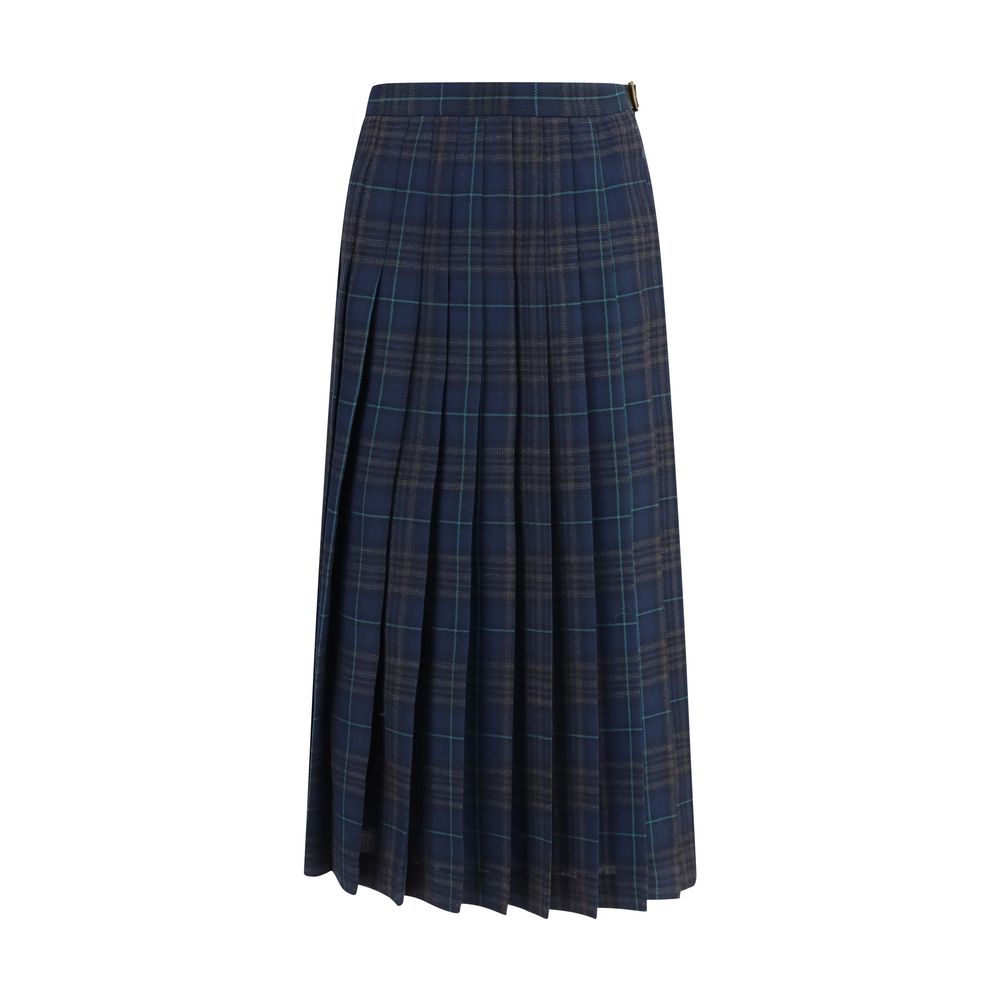 Burberry Langer Rock aus blauem Polyester