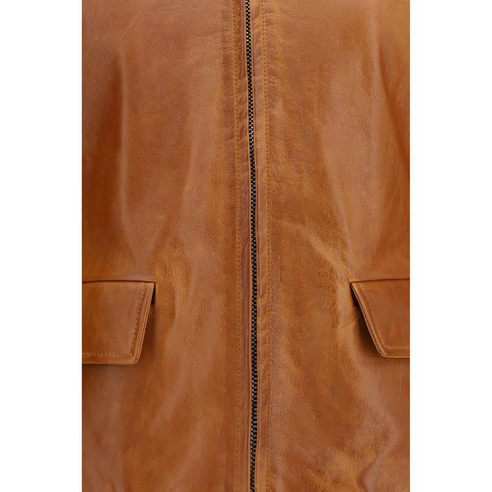 Marni Braune Kalbslederjacke Bos Taurus