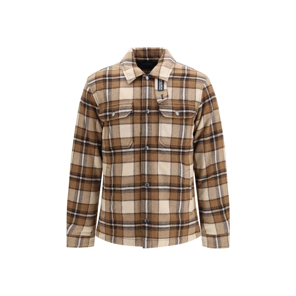 Woolrich Brauner Wollmantel Oves Aries in voller Länge