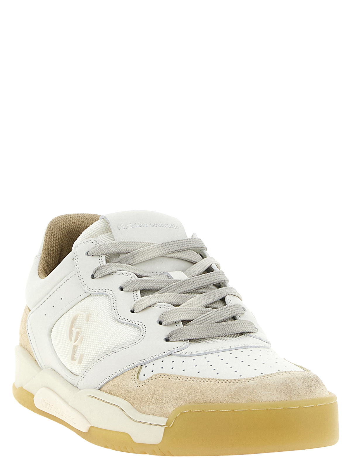 Christian Louboutin Beige Kalbsleder Low-Top-Sneaker