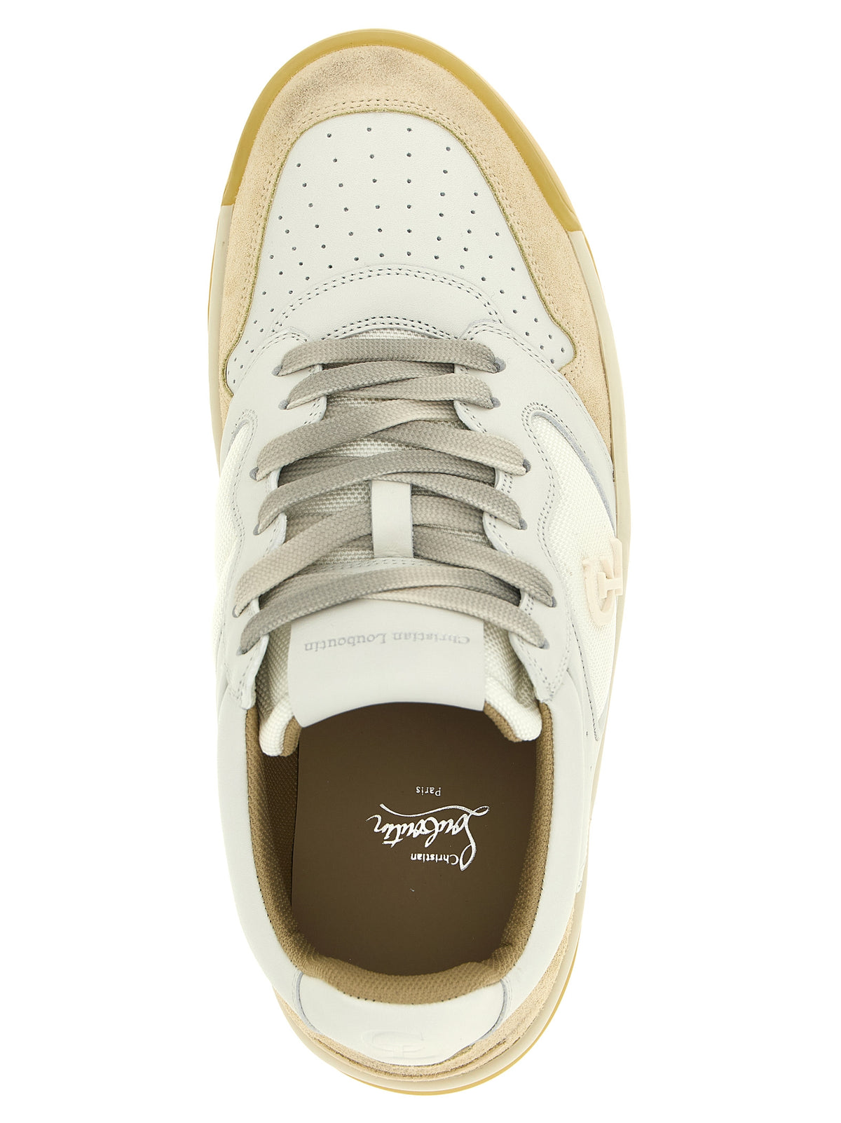 Christian Louboutin Beige Kalbsleder Low-Top-Sneaker