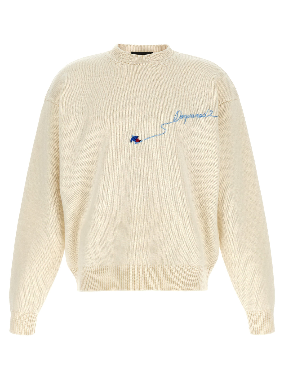 Dsquared² Weiße Wollstrickjacke