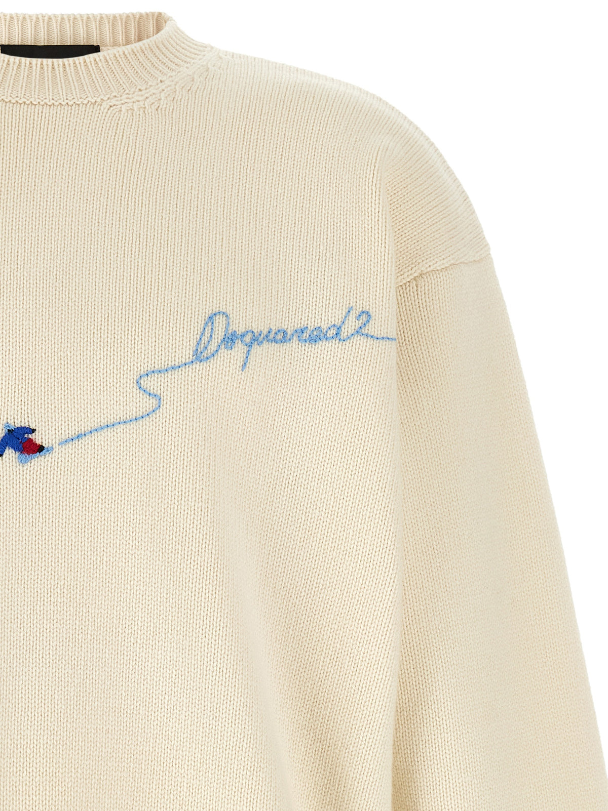 Dsquared² Weiße Wollstrickjacke