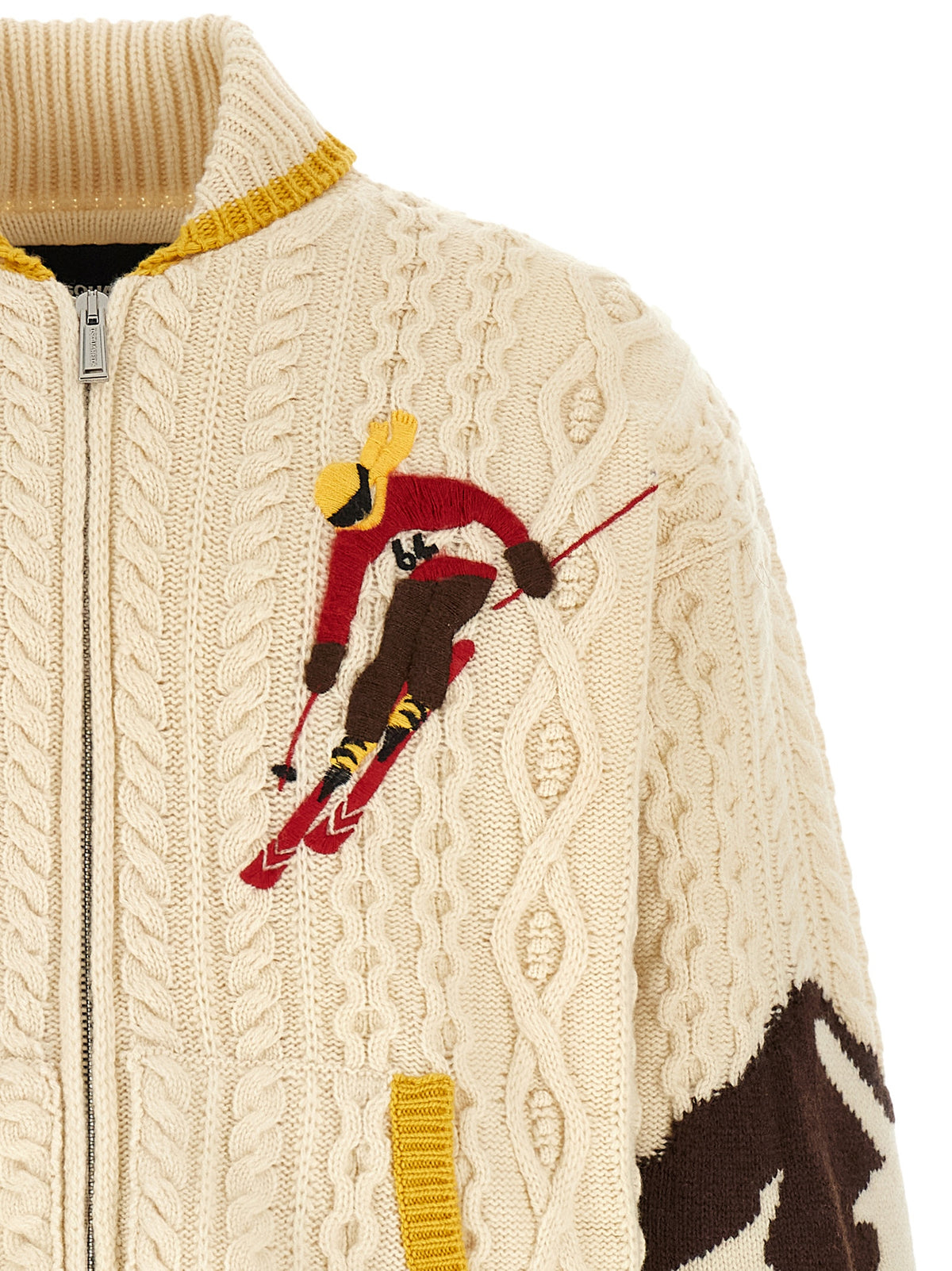 Dsquared² Mehrfarbige Wollstrickjacke