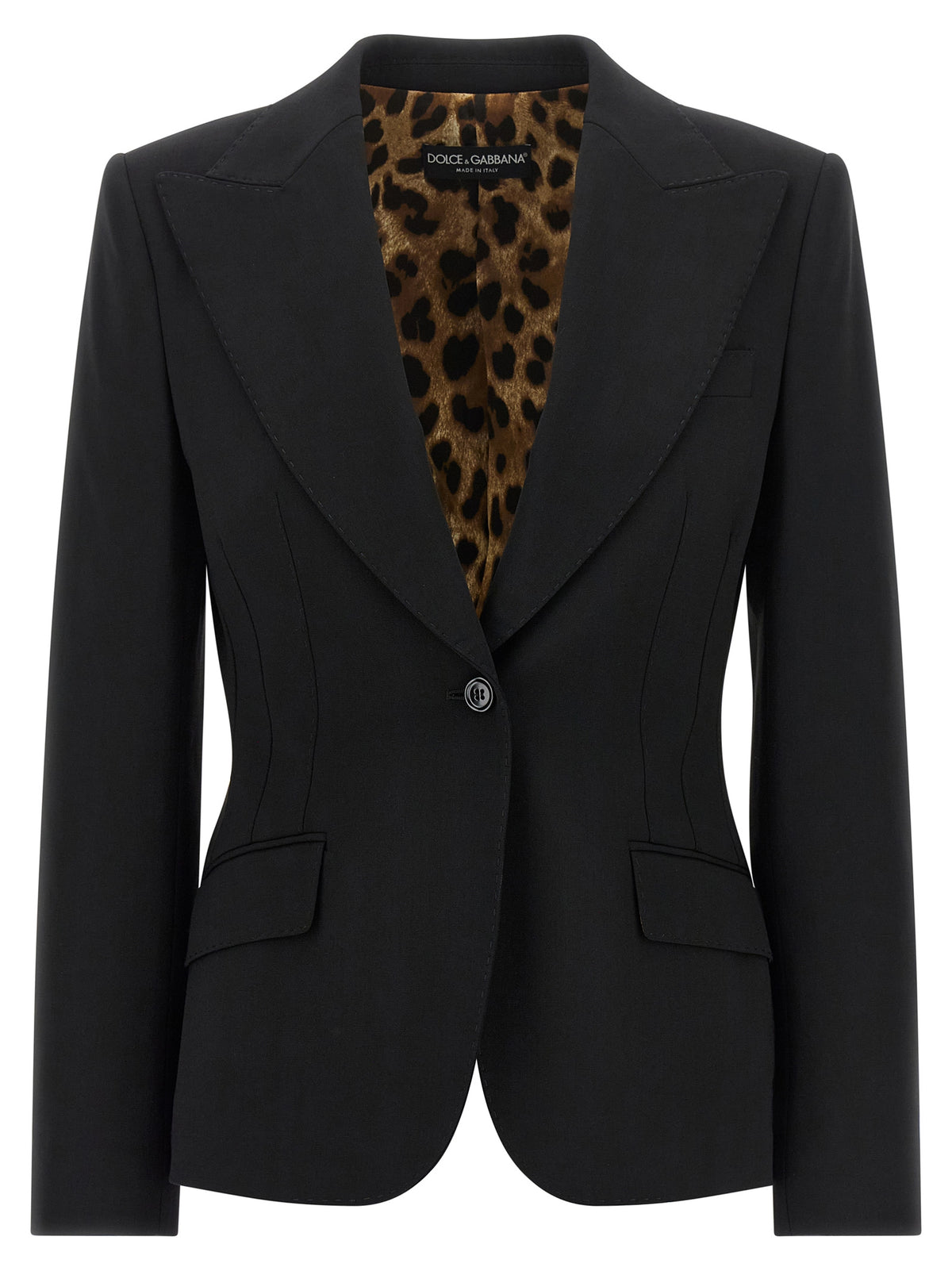 Dolce & Gabbana Schwarzer Blazer aus reiner Schurwolle