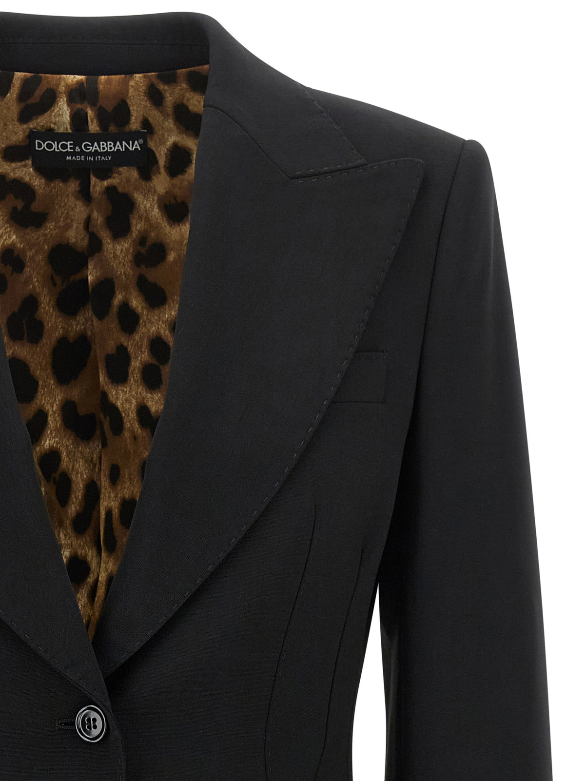 Dolce & Gabbana Schwarzer Blazer aus reiner Schurwolle