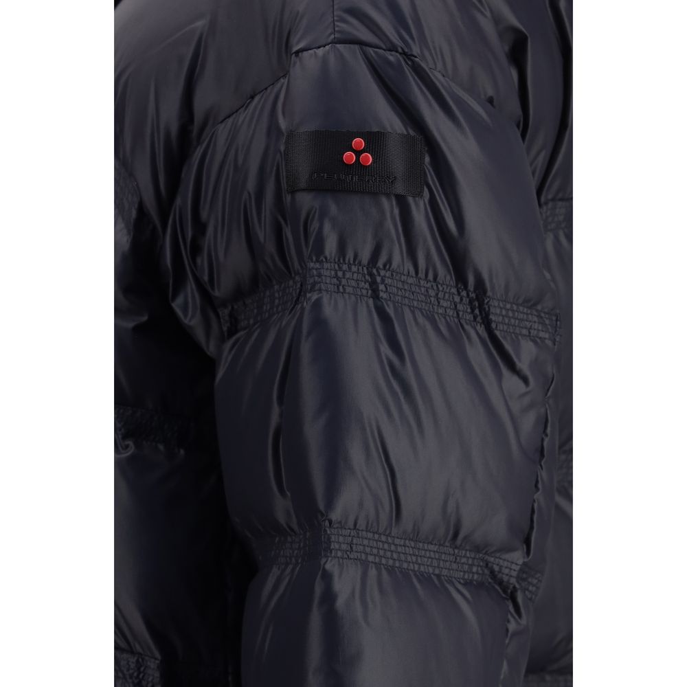 Peuterey Blaue Polyamid-Jacke in voller Länge
