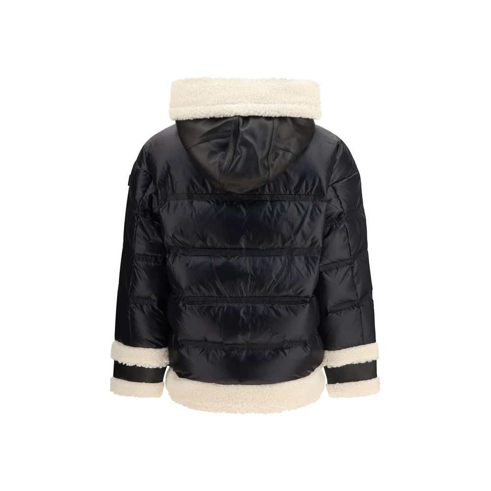 Peuterey Schwarze Polyamid-Jacke in voller Länge