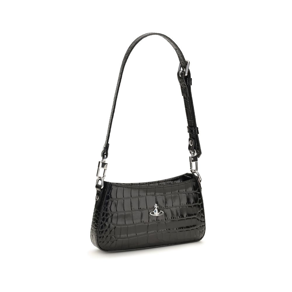 Vivienne Westwood Schwarze Bos Taurus Kalbsleder Schultertasche