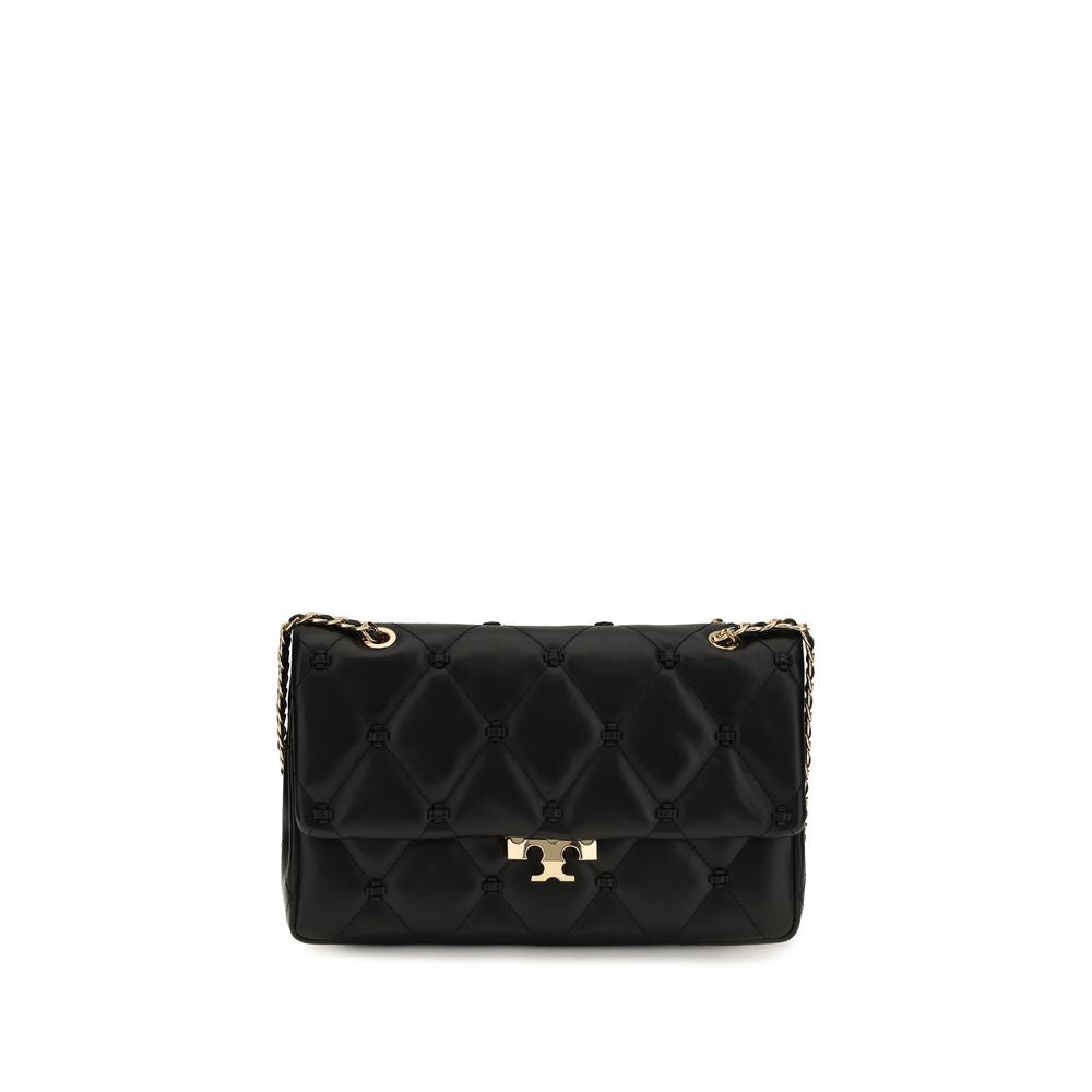 Tory Burch Schwarze Lammleder Schultertasche Ovis Aries