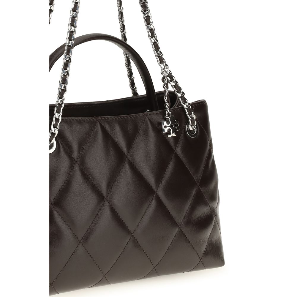 Tory Burch Braune Kalbsleder Bos Taurus Schultertasche