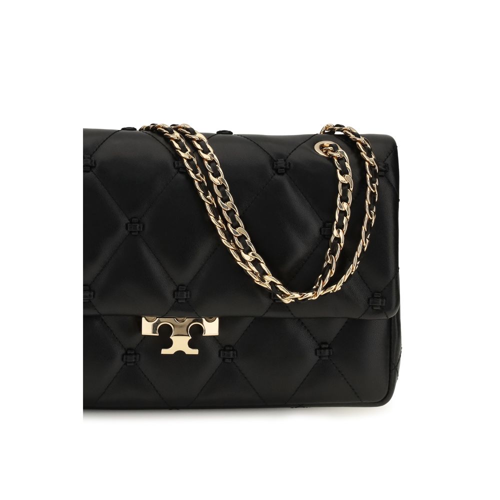 Tory Burch Schwarze Lammleder Schultertasche Ovis Aries