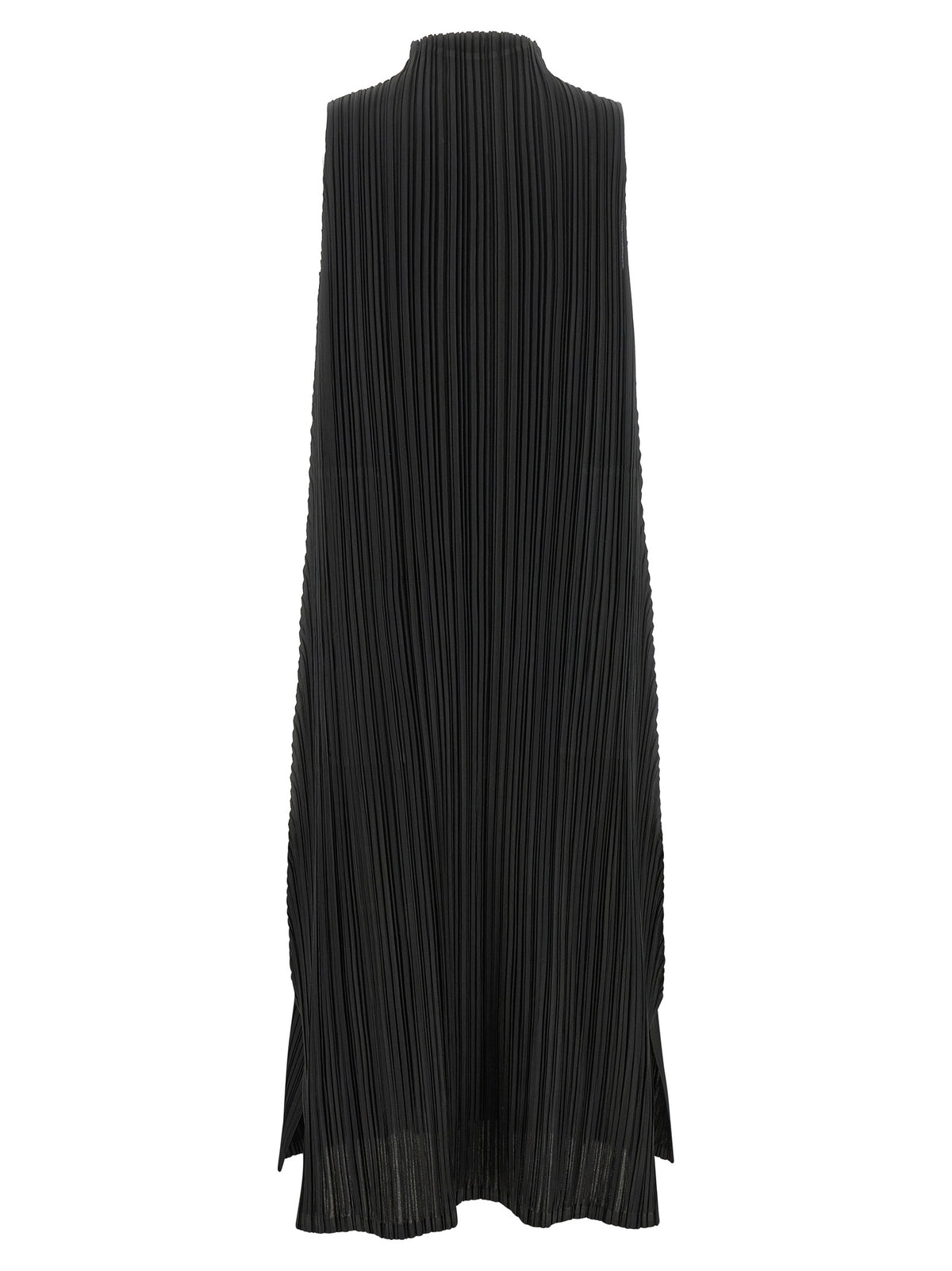 PLEATS PLEASE ISSEY MIYAKE Schwarzes Polyester-Midikleid