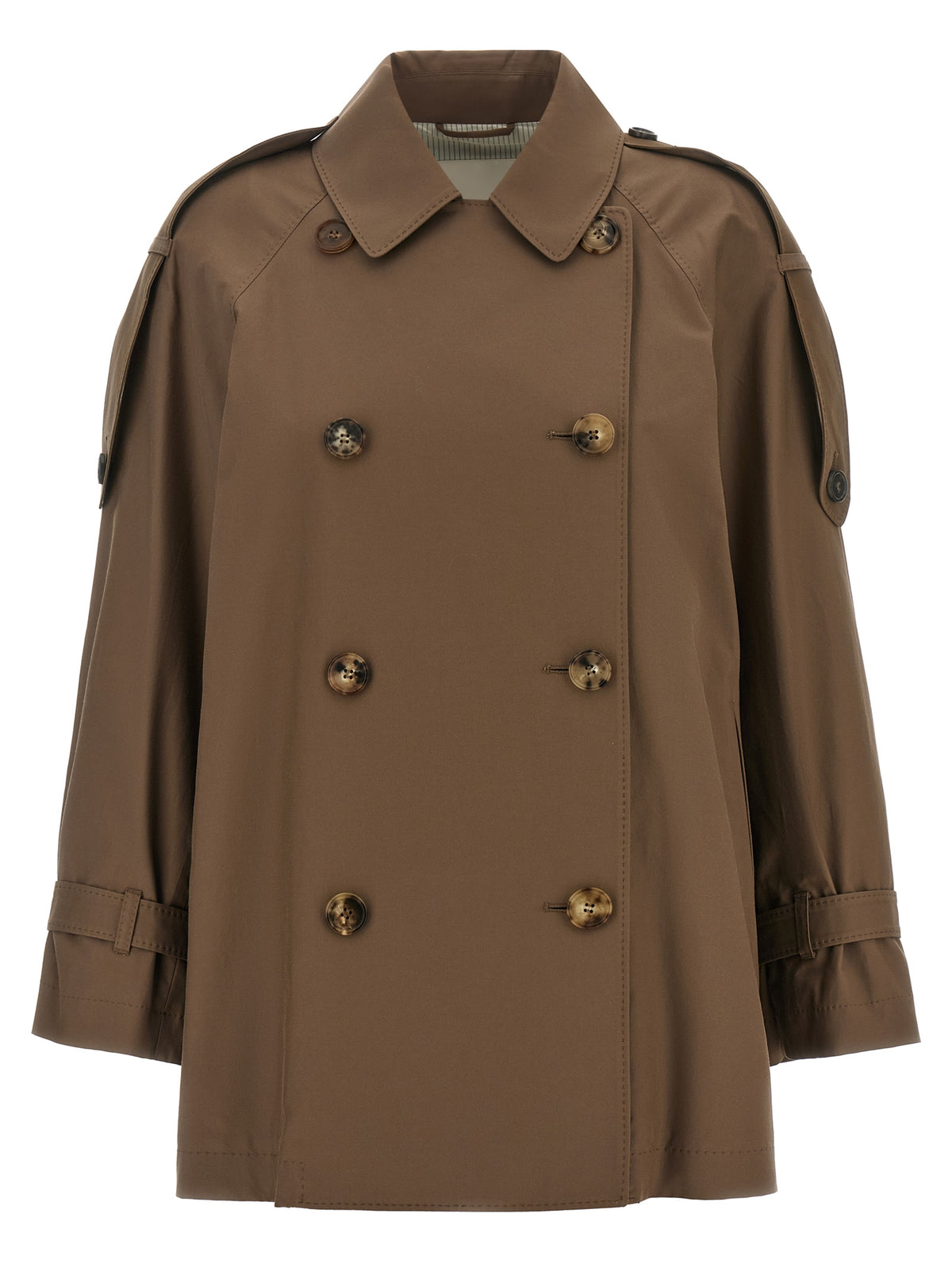 Max Mara Brauner Baumwollmantel