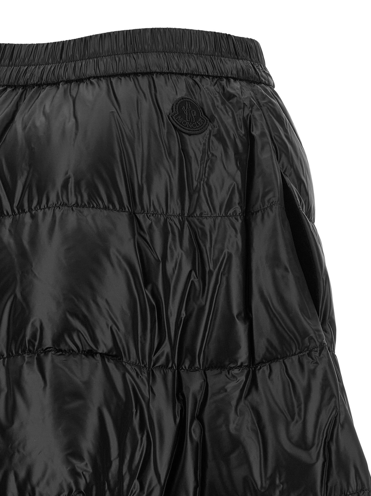 Moncler Schwarzer Midi-Rock aus Polyamid