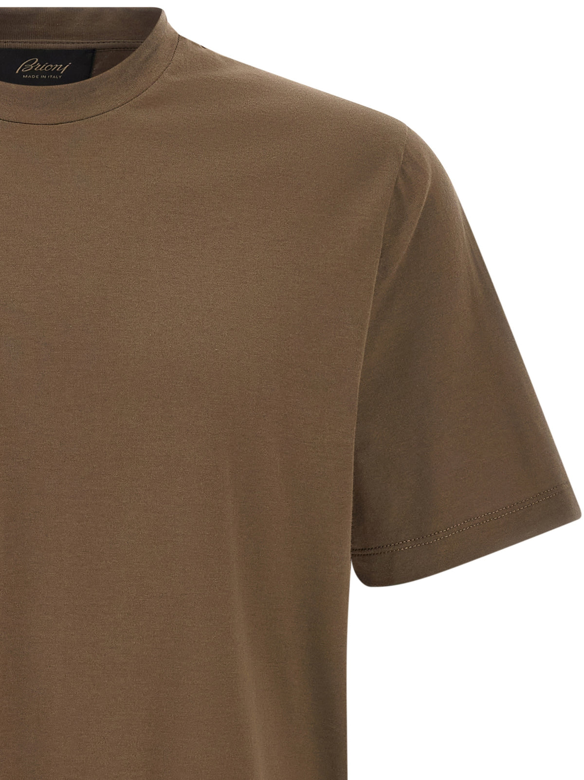 Brioni Braunes Baumwoll-T-Shirt