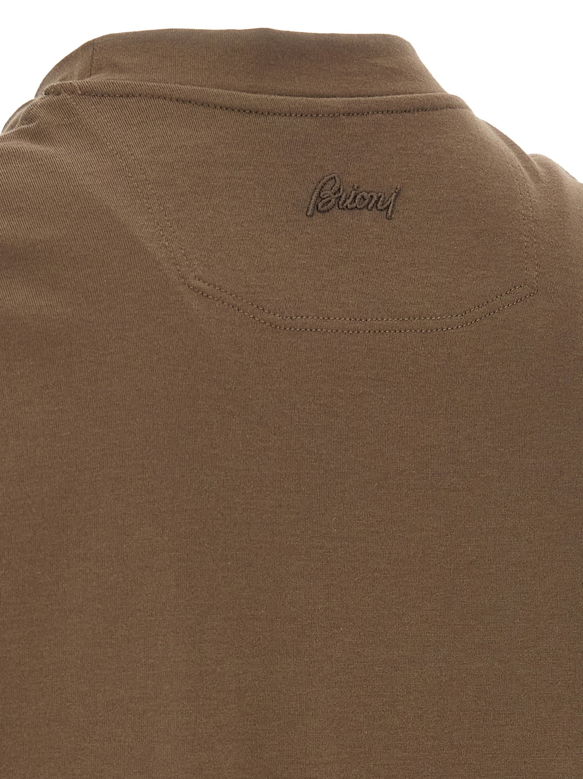 Brioni Braunes Baumwoll-T-Shirt